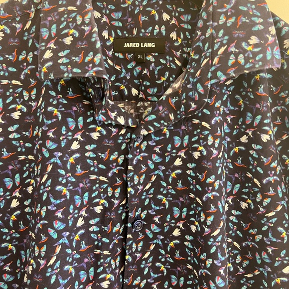 Men's Blue Patterned Shirt - Picture 2 of 6